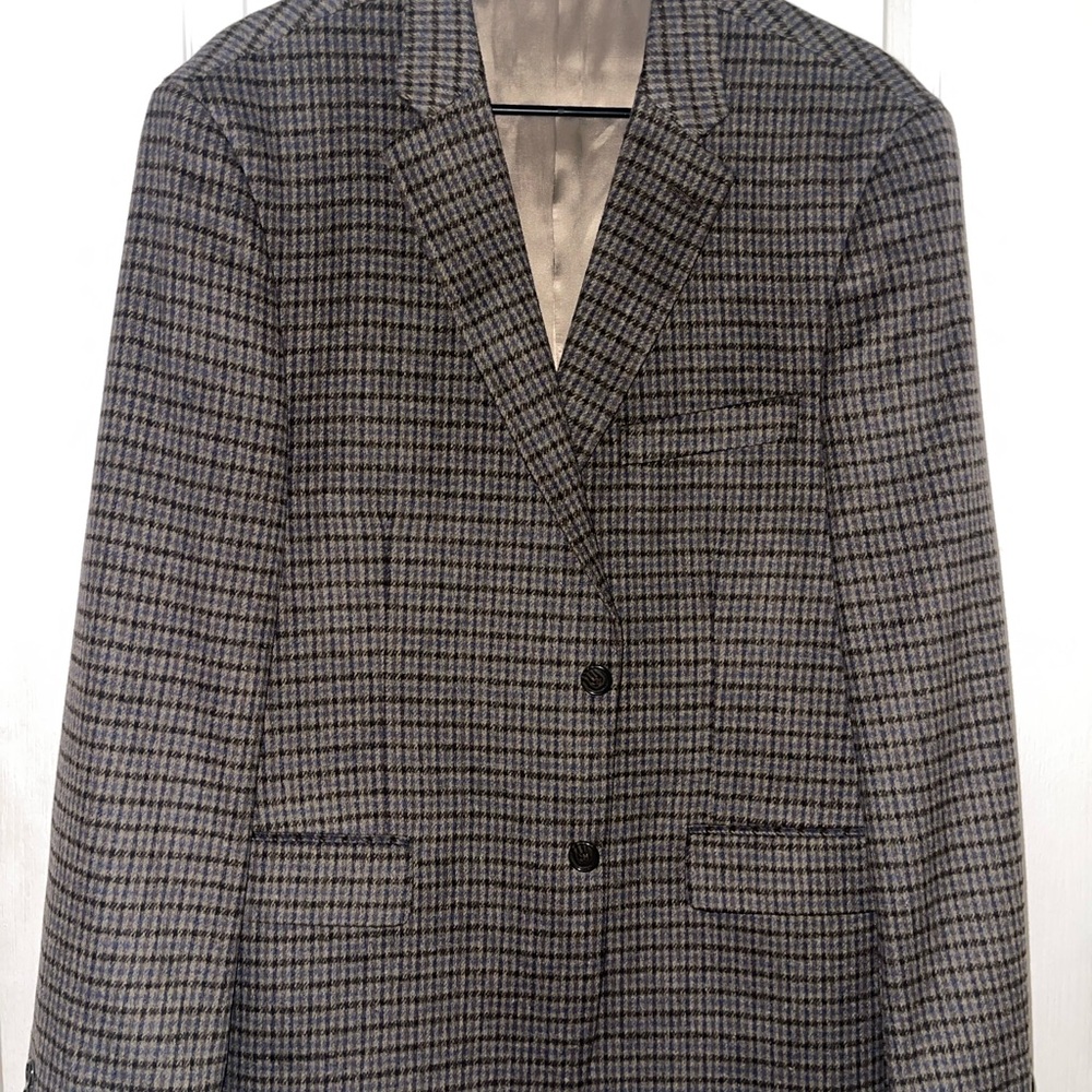 Nautica Charcoal and Black Checkered Blazer